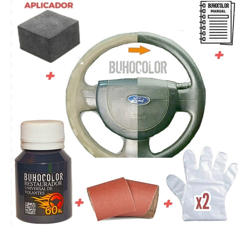 Imagen 3 de 6 de Kit Restaurador Volantes Universal Apto Goma O Cuero