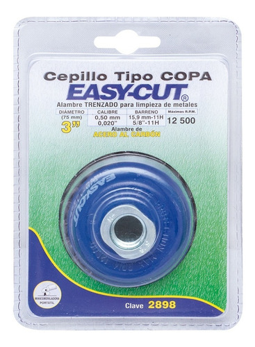 Cepillo De Alambre Trenzado Copa 3 X 5/8 Austromex Aus-2898