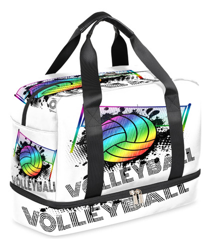 Bolsa Deporte Voleibol Arcoiris Compartimento Para Zapato