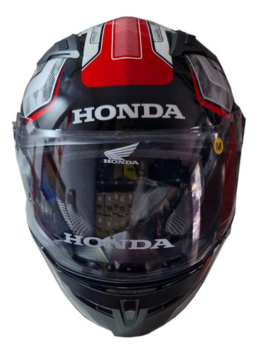 Casco Integral Doble Visor Original Honda Blanco Y Rojo