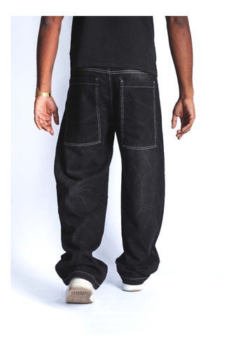 Jean Pantalon Baggy Oversize Holgado Negro Spider Black