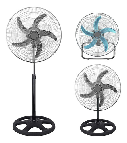 Ventilador 3 En 1 Pie Pared Turbo Piso 20 Pulgadas Metal Ep