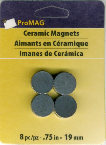 Promag Afg12507 Iman Redondo De Ceramica, 0.75 Pulgadas, Paq