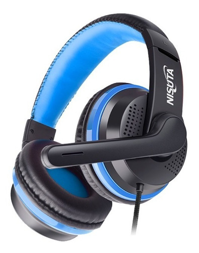 Auricular Usb Nisuta Con Microfono Usb Ns-aug91 Azul Headset