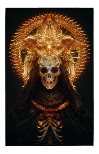 Cuadro De La Santa Muerte Negra Ch