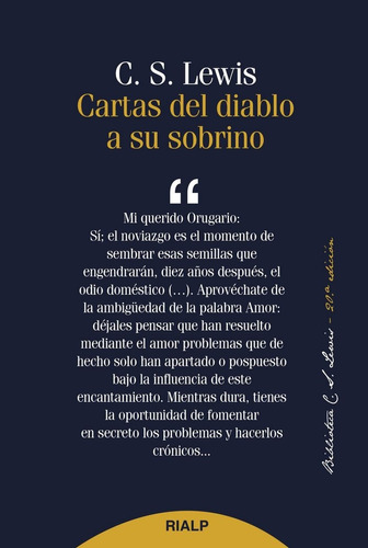 Cartas Del Diablo A Su Sobrino, C. S. Lewis, Rialp