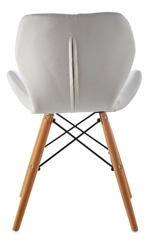 Imagen 4 de 4 de Silla Eames Gongga Pro Blanca Base En Madera