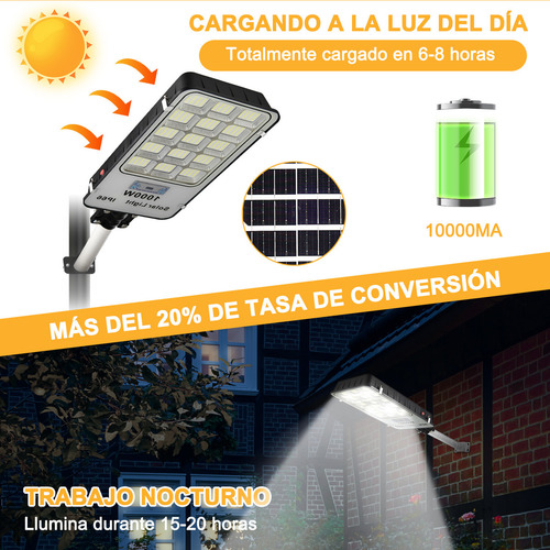 Lámpara Led Solar 1000w Luminaria Suburbana Alumbrado Públic