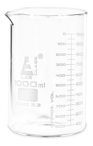 Imagen 1 de 1 de Vaso Precipitado Vidrio Borosilicato Uso Lab Cosmetica 1 L