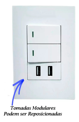 Interruptor Tomada Com Entrada Usb 10a Bivolt Modular Casa
