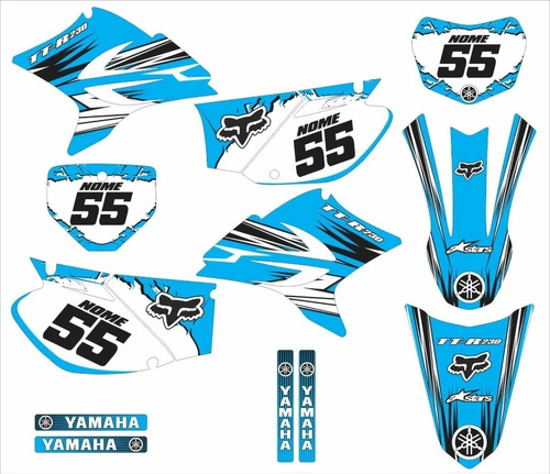 Adesivos Laminado Motocross Trilha Para Yamaha Ttr 230 19989 Cor Azul