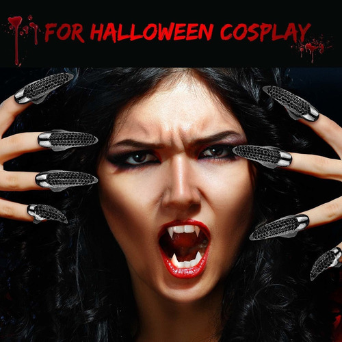 10 Piezas De Anillo De Uñas Disfraz De Garra De Halloween