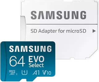 Samsung Evo Select 64gb C10 U1 Fhd A1 V10 130mb/s+ Adaptador