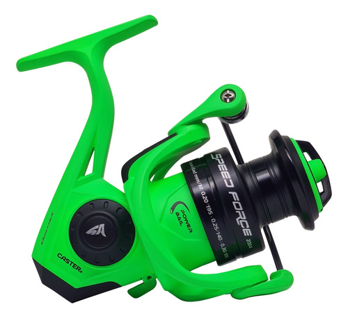 Reel Frontal Caster Speed Force 2004 Spinning 4 Rulemanes Color Verde Lado de la manija Derecho/Izquierdo