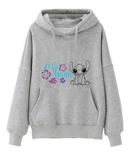 Poleron Estampado Stitch Ohana Moda Mujer