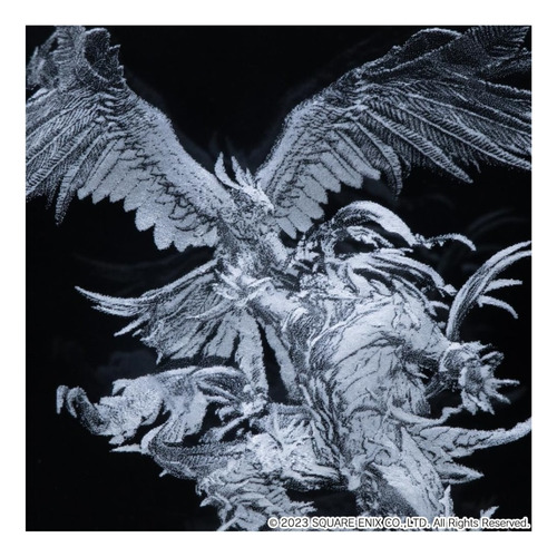 Final Fantasy Xvi 16 3d Crystal Glass Phoenix & Ifrit Laser