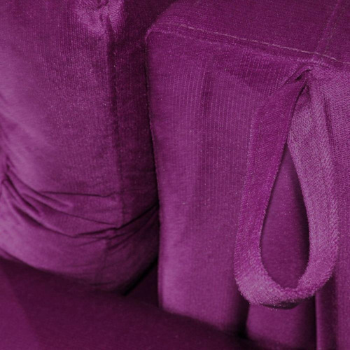 Sofá Cama Casal Reclinável Drika - Veludo Turkey Vinho