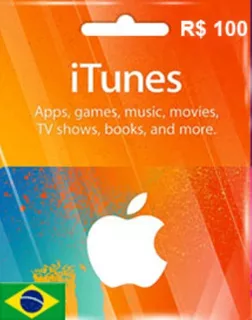 Gift Card Itunes (br) - Apple Ios Cartão Presente - R$ 100