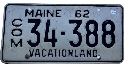 Maine Original Placa Metálica Carro Eua Usa Americana