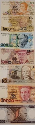 Lote Com 7 Cédulas Antigas, Conforme Nas Fotos/novas
