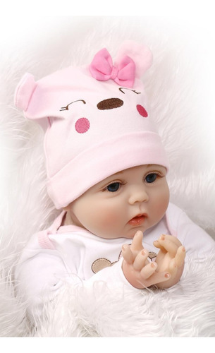 Bebe Reborn Muñeca Silicon Suave 55cm Osito Realista