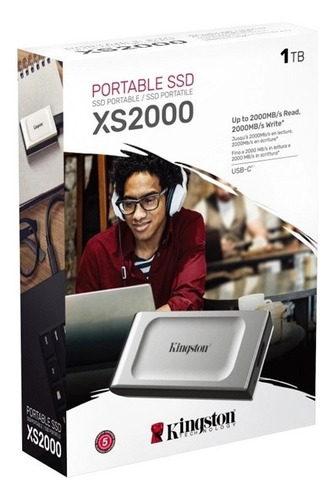 Ssd Externo Kingston Xs2000, 1tb, Usb C, Negro/plata