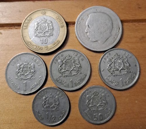  Marruecos Lote X 7 Monedas Incluye 10 Dirhams 1995. Bimetal