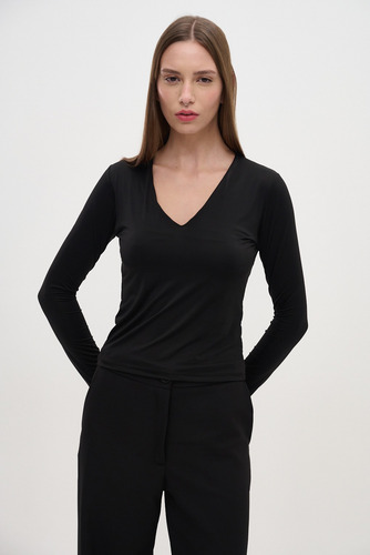 Remera Ml Sissi Manga Larga Básica Corte V Mujer Sweet