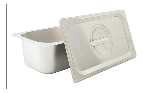 Inserto Acero Inoxidable 1/3 Con Tapa 10 Cm Shorbull