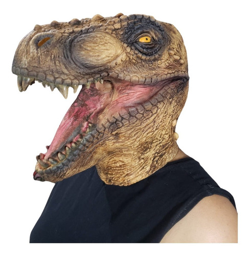 Máscara De Látex Cabeça Dinossauro Rex Realista Fantasia, Ha