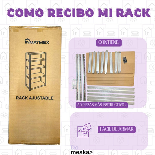 Estante Con Repisas 5 Niveles Multiusos Práctico Inmatmex