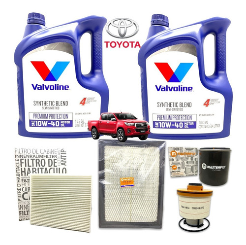 Kit Service 4 Filtros Hilux 2.4 2.8 + Aceite Valvoline 10w40