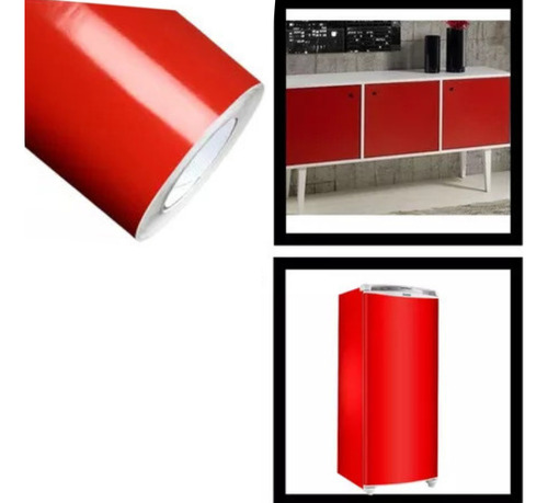 Papel Contact Vermelho 45cm X 10m 80 Micras - Rolo