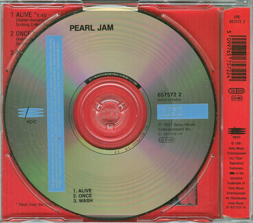 Pearl Jam Cd Single Año 91 3 Tracks Nuevo Cerrado Retira