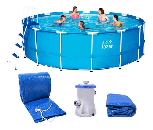Piscina Armação Redonda 16000l Com Kit 511400 Belfix 220v