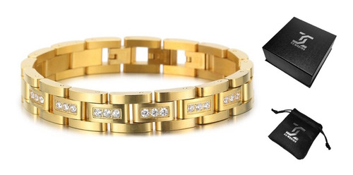 Pulsera Esclava Oro Lam 18k Hombre Padre Caja Regalo Lujo