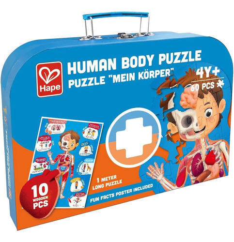 Puzzle El Cuerpo Humano En Valija 60 Piezas Hape