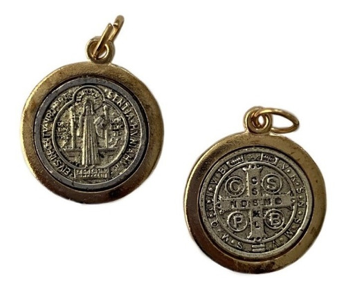 Abalorio Medalla Biselada San Benito 2.5x3cms , 10 Pzas