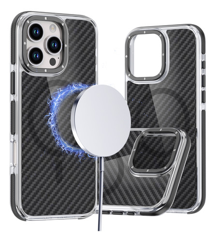 Funda Magnética Antideslizante De Fibra De Carbono Luxury Armor Para iPhone