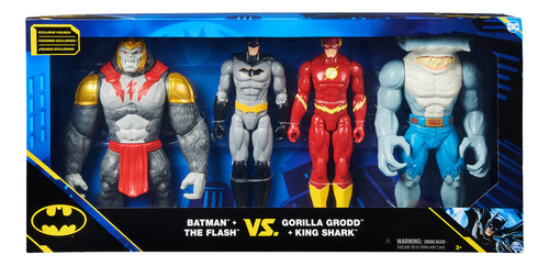 Set 4 Figuras Batman,flash,gorilla Grodd,king Shark 30 Cm