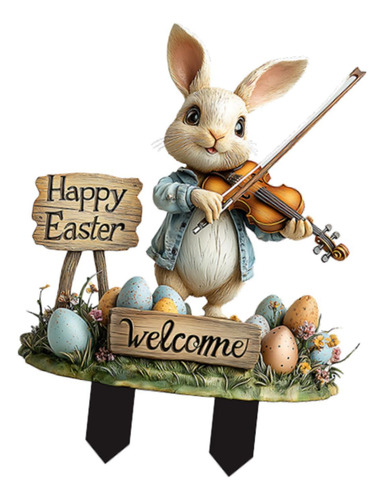 Estaca De Conejo De Pascua, Letrero De Conejo De Estilo C