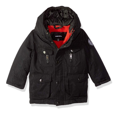 Casaca Diesel Niño Con Capucha Modelo System Talla 4 Nuevo