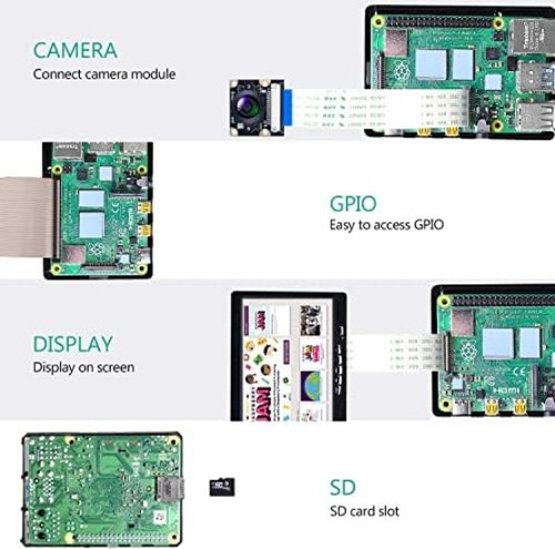 Miuzei Raspberry Pi 4 Caja De Aluminio, Raspberry Pi 4 Model