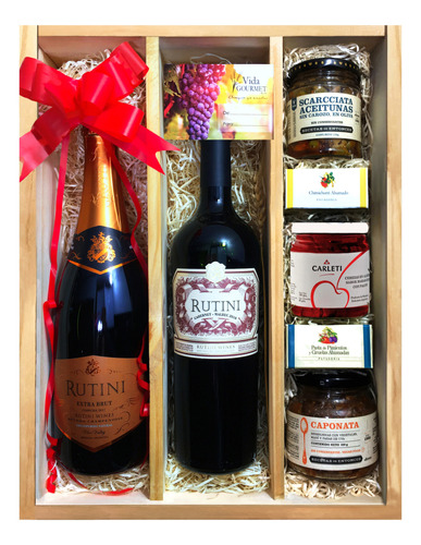 Caja De Vinos Rutini Para Regalos - Cumpleaños Navidad