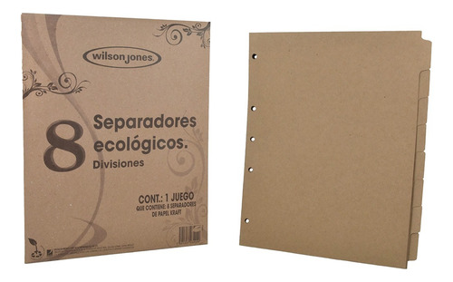 Juego De Separadores D Carpeta Wilson Jones Ecológicos Kraft