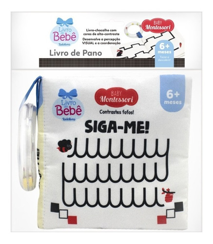 Livro De Pano Com Chocalho Baby Montessori Contrastes Fofos! Siga-me