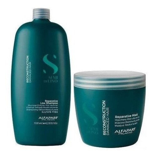 Kit Semi Di Lino Reconstruction Alfaparf Shampoo Máscara