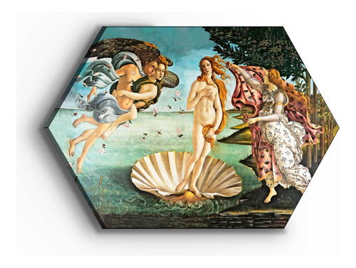 Cuadro Canvas Hexagonal Nacimiento De Venus 60x90cm