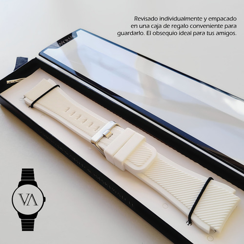 Correa Deportiva Texturizada Para Smartwatch Colmi C81 Blanco 2.2 Cm