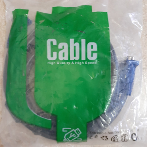 Imagen 3 de 3 de Cable Vga De 3 Mts Macho New 15 Pines